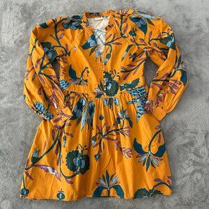 Anthropologie Let Me Be Forever That Girl Printed Tunic Dress LARGE Long Sleeve